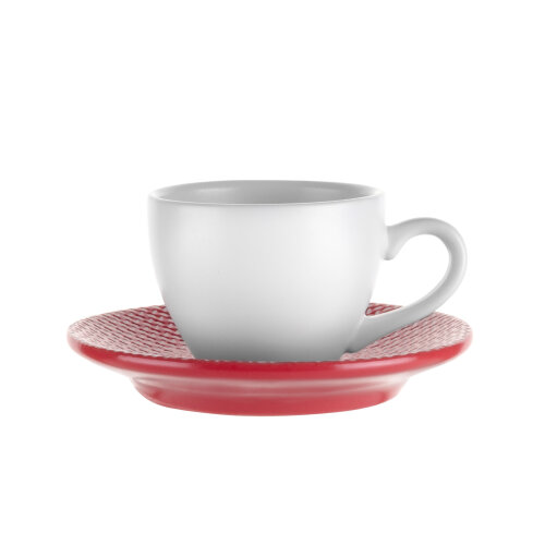 Ultraform Hotel Porselen M&M Kırmızı Espresso Fincan+Tabak 70 ml - ULTRAFORM PORSELEN