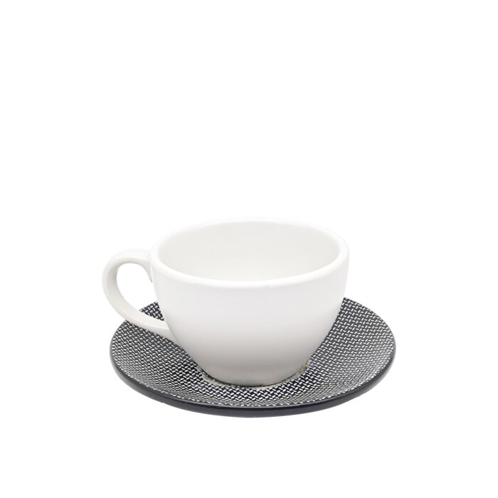 Ultraform Hotel Porselen M&M Siyah Çay Fincan+Tabak 300 ml - 1