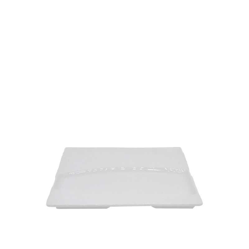 Ultraform Hotel Porselen Oval Bölmeli Kare Sunum Tabak 20X2 - 1