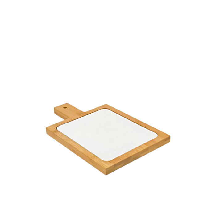 Ultraform Hotel Porselen Sunum Tabak Bambu Standlı 28x17 cm - 1