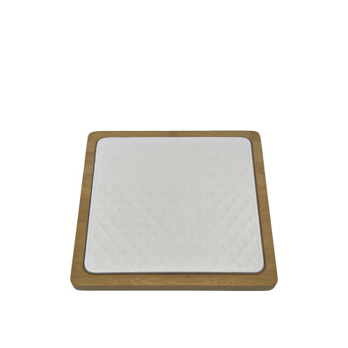 Ultraform Hotel Porselen Sunum Tabak Bambu Standlı 28 x28 - ULTRAFORM PORSELEN