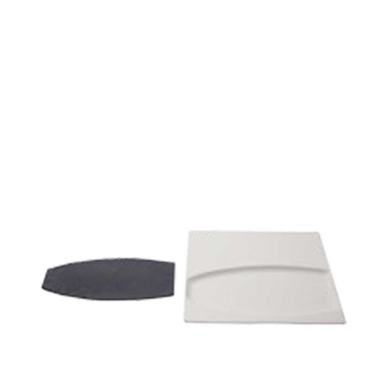 Ultraform Hotel Porselen Oval Bölmeli Kare Sunum Tabak 35X35 - 1