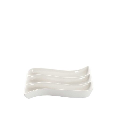 Ultraform Hotel Porselen Zeytinlik 3 Gözlü 18*10*2,5 cm(Cyt2748) - ULTRAFORM PORSELEN