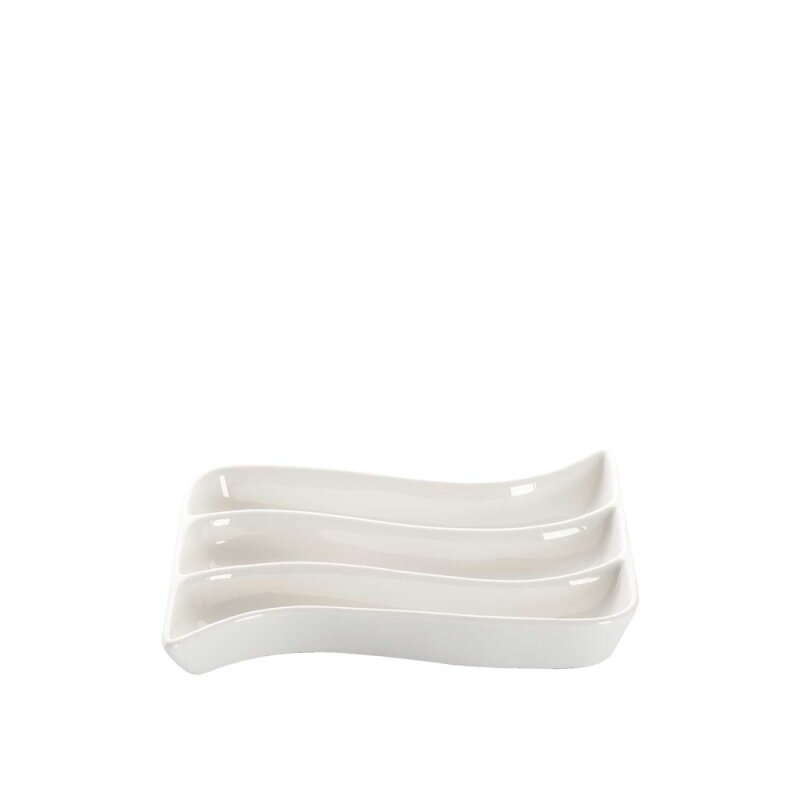 Ultraform Hotel Porselen Zeytinlik 3 Gözlü 18*10*2,5 cm(Cyt2748) - 1