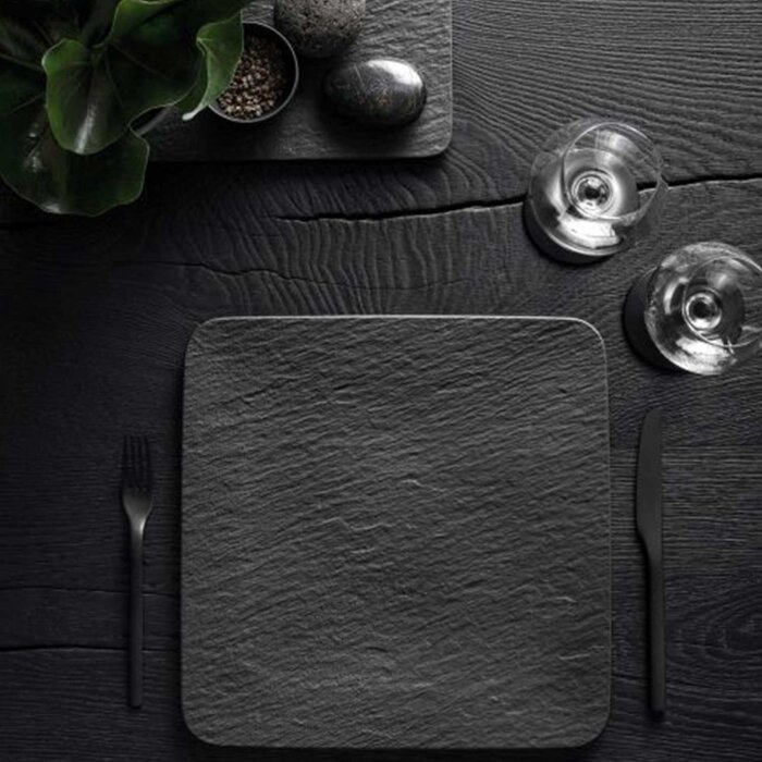 Villeroy & Boch The Rock Black Kare Düz Tabak 32,5 cm 1640742680 - 2