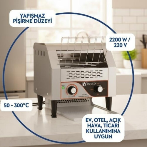 VOSCO KONVEYÖRLÜ EKMEK KIZARTMA MAKİNESİ 600 DİLİM - 2