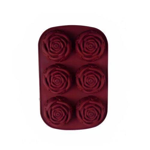 Yaşar Cam 6 Lı Gül Kek Kalıbı Bordo - YAŞAR CAM