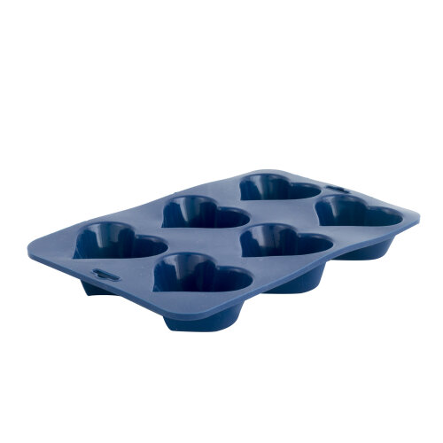 Yaşar Cam 6 Lı Kalp Kek Kalıbı Lacivert - YAŞAR CAM