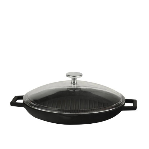 Lava Yuvarlak Izgara Tava Çap 30 Cm Cam Kapaklı - LAVA