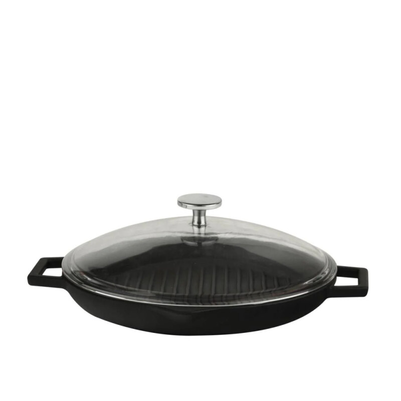 Lava Yuvarlak Izgara Tava Çap 30 Cm Cam Kapaklı - 1