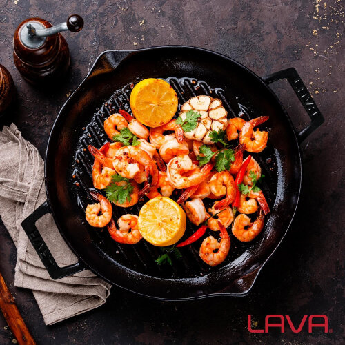 Lava Yuvarlak Izgara Tava Çap 30 Cm Cam Kapaklı - 2