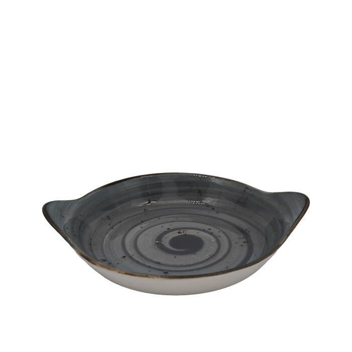 Tulu Porselen Yuvarlak Sahan Sunum 22 cm - Reactıve 67 Gri - 1