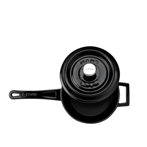 Lava Yuvarlak Saplı Tencere Çap 18 (Sütlük) Siyah - 2